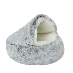 2 In 1 Pet Bed, Round Plush Bed House