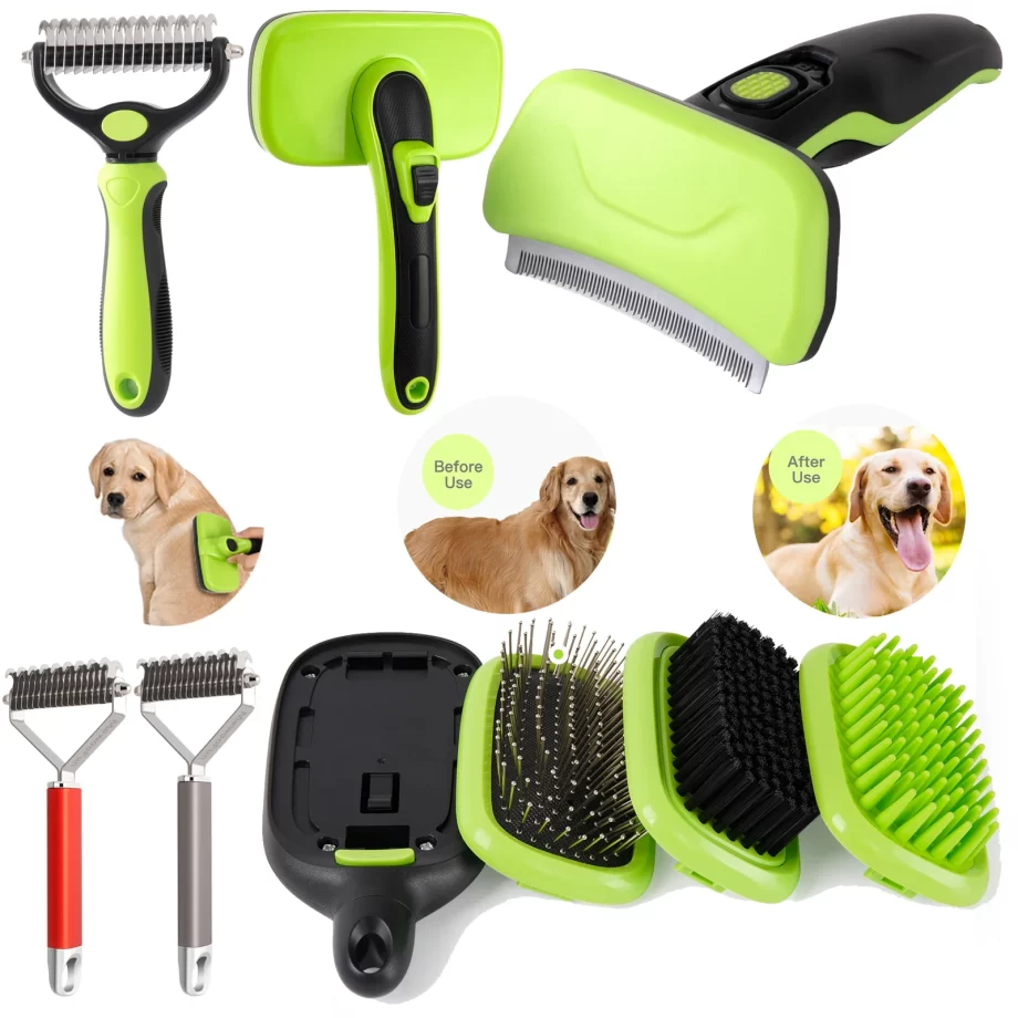 Hair Removal Comb for Dogs and Cats Plus Pet  Massage Brush