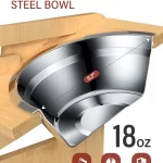 Elevated Stainless Dog Bowls with Bamboo Stand Tilted Adjustable