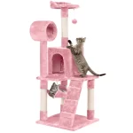 51" Cat Tree with Hammock and Scratching Post Tower, Dark Gray