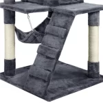 51" Cat Tree with Hammock and Scratching Post Tower, Dark Gray