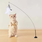 Funny Cat Toy Folorful Fluffy Feather With Bell Sucker