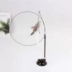 Funny Cat Toy Folorful Fluffy Feather With Bell Sucker