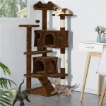 54.5" Double Condo Cat Tree with Scratching Post Tower, Navy,