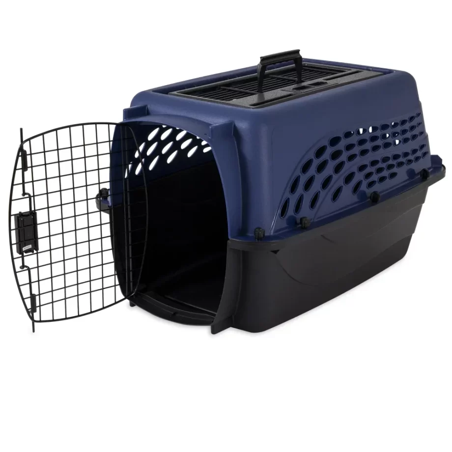 2-Door Topload Dog Carrier, Blue, 24in Length