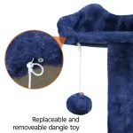 54.5" Double Condo Cat Tree with Scratching Post Tower, Navy,