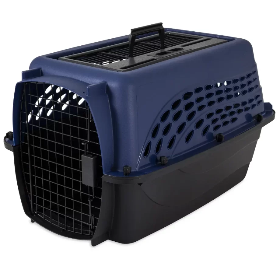 2-Door Topload Dog Carrier, Blue, 24in Length