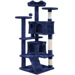 BOUSSACS 54.5"H Cat Tree Tower Multilevel 2 Condo & 2 Fur Balls & 3 Scratching Posts ,Tree House