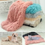 Soft Pet Blanket. Warm sleeping mats. Washable. Long plush pet blankets for Dogs and Cats Plus!
