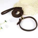 Genuine Leather Dog Slip Lead Chain. .Leather Training Leash for Puppy, Medium, and Large Dogs  140/180cm