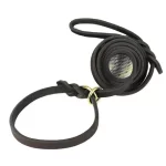 Genuine Leather Dog Slip Lead Chain. .Leather Training Leash for Puppy, Medium, and Large Dogs  140/180cm