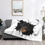 Rottweiler Lovers Flannel Throw Blankets Warm and Plush! For Home, Bedroom, Sofa ...