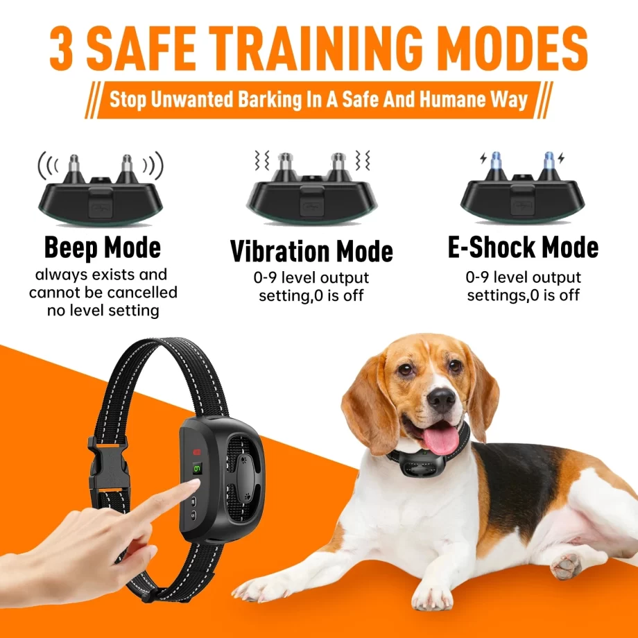 Electric Dog Training  Collar Rechargeable Stop Barking Vibration Waterproof Collar