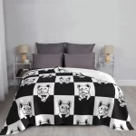 French Bulldog Lovers Velvet Throw Blanket for Bed, Couch, etc. Quilted King, Queen, Double sizes available.