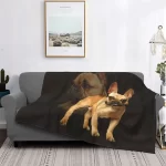 French Bulldog Lovers Velvet Throw Blanket for Bed, Couch, etc. Quilted King, Queen, Double sizes available.