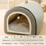 Kennel Dog Bed. Warm Winter Dog House. Detachable Mat. Washable. Sleep Tent for Medium to Large Dogs.